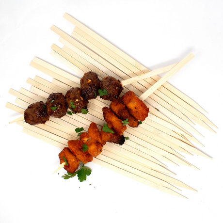 1080x 30cm Flat Wooden Bamboo Skewers - Disposable BBQ/Kebab/Satay Meat Sticks (Bulk)