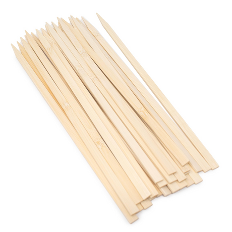 900x 35cm Flat Wooden Bamboo Skewers - Disposable BBQ/Kebab/Satay Meat Sticks (Bulk)