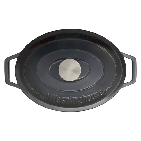 Westinghouse 5L 30cm Oval Cast Iron Pot Casserole in Ombre Grey