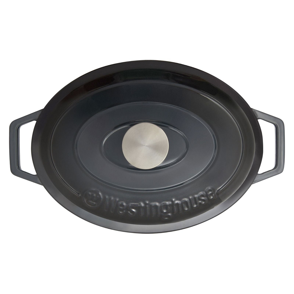 Westinghouse 5L 30cm Oval Cast Iron Pot Casserole in Ombre Grey