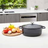 Westinghouse 5L 30cm Oval Cast Iron Pot Casserole in Ombre Grey