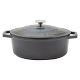 Westinghouse 5L/30cm Cast Iron Oval Casserole Pot - Ombre Grey (WHCIPO3002G)