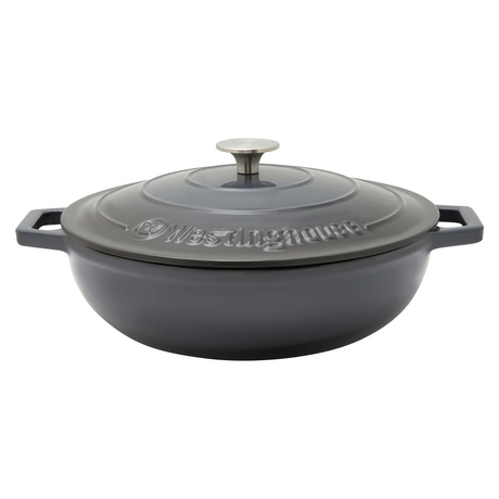 Westinghouse 4L 30cm Oval Cast Iron Pot in Shallow Grey