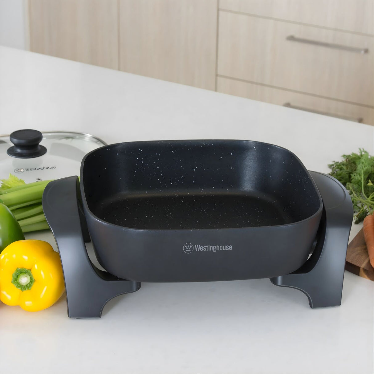 Westinghouse 2000W Square Non-Stick Frying Pan Set  (WHEF02K)