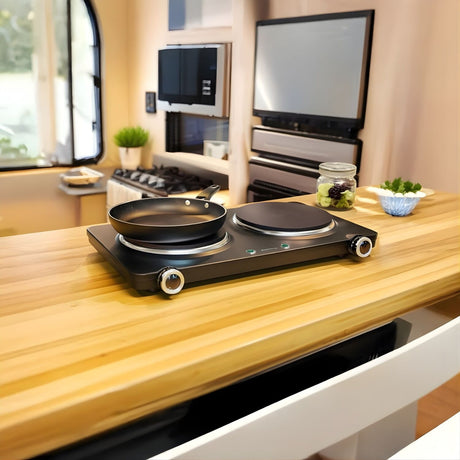 Westinghouse Dual Electric Hot Plate Easy Operation Cast Iron Plate (WHEHP02K)