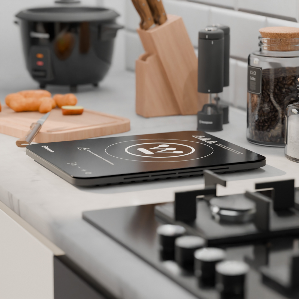 Westinghouse Tablet Style Induction Electric Cooktop 2000W Super Slim Single - Black (WHIC03K)