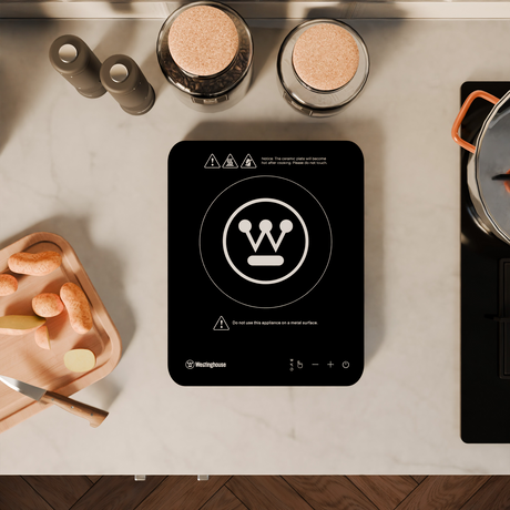 Westinghouse Tablet Style Induction Electric Cooktop 2000W Super Slim Single - Black (WHIC03K)