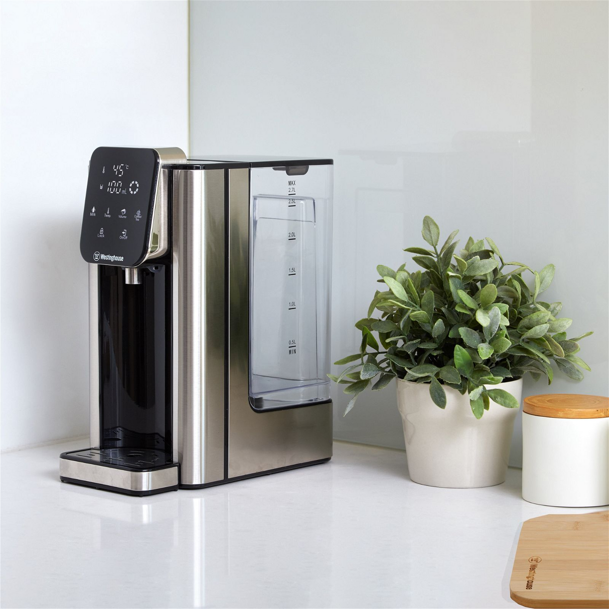 Westinghouse Instant Hot Water Dispenser 2.7L Removable Jug Stainless Steel