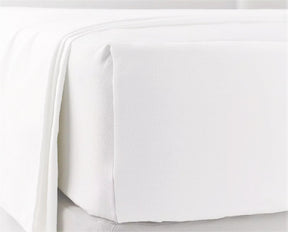 100% Cotton Percale Sheet Set - Fitted & Flat Sheets + Pillowcases - White