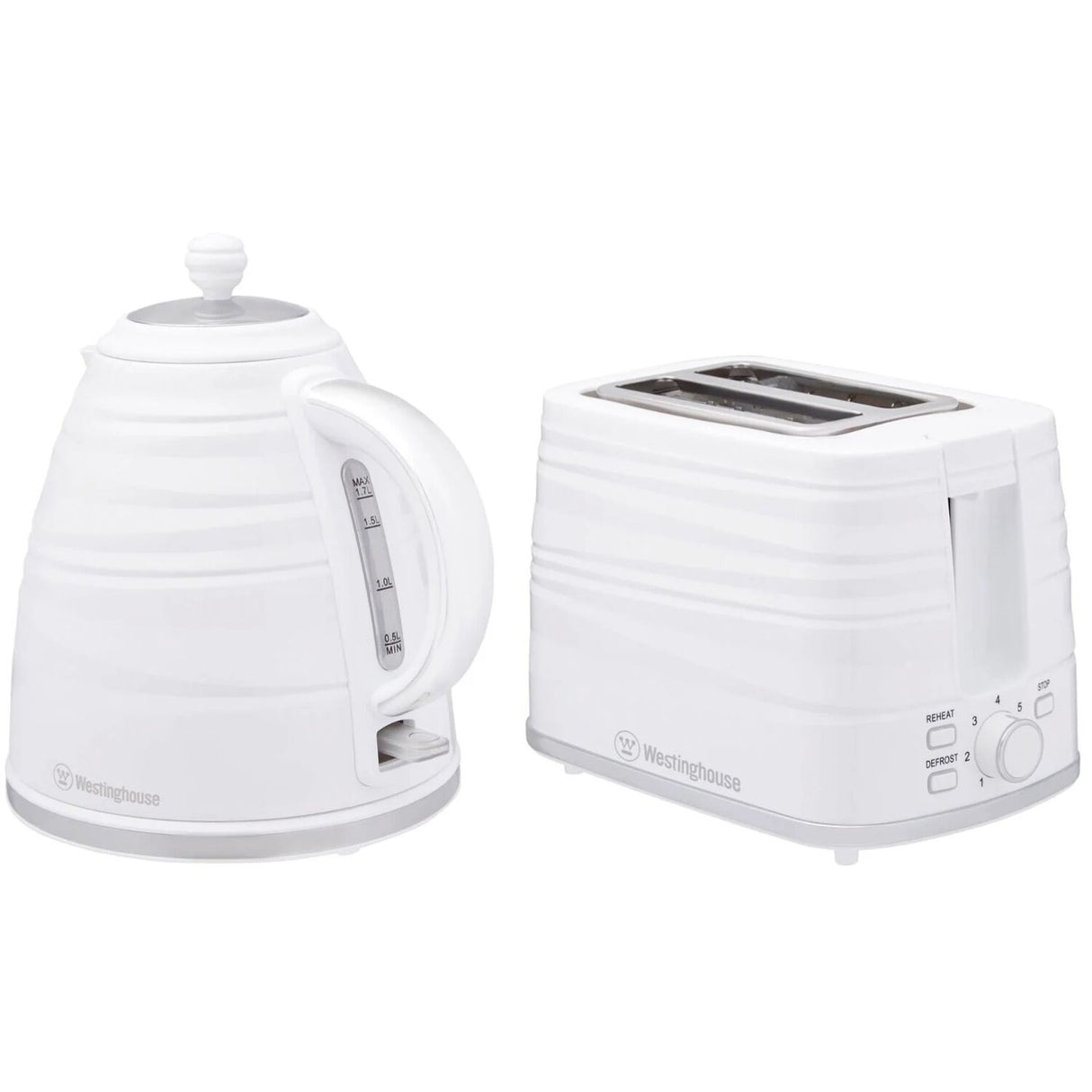 Westinghouse 1.7L Kettle & Toaster Set - White (WHKTPK07W)