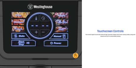 Westinghouse XL Air Fryer Smart Logic 1700W 8L in Black Stainless Steel