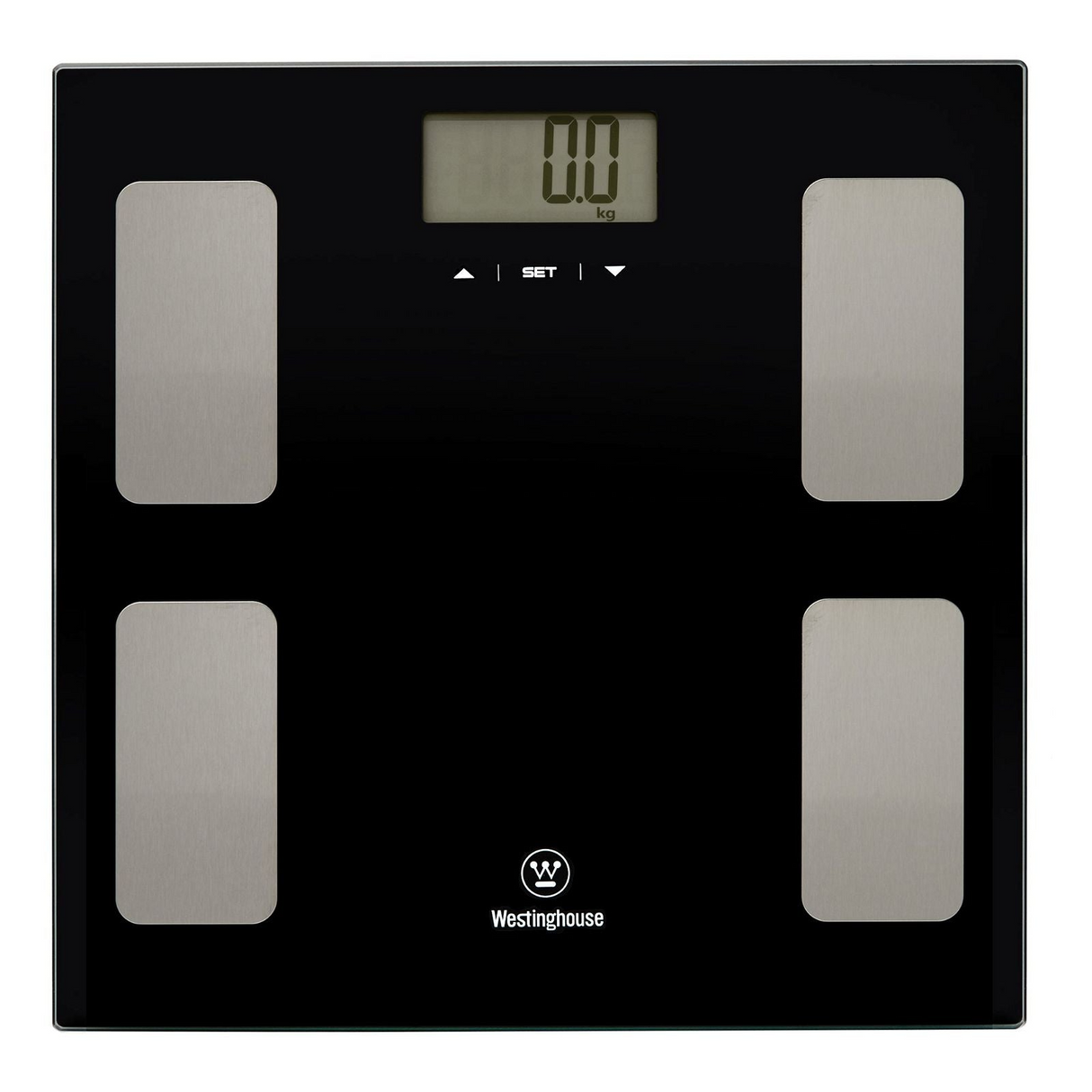 Westinghouse 150kg Bathroom Scales Bath Personal Tempered Glass Digital in Black - WHPS02K