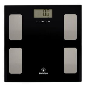 Westinghouse 150kg Bathroom Scales Bath Personal Tempered Glass Digital in Black - WHPS02K