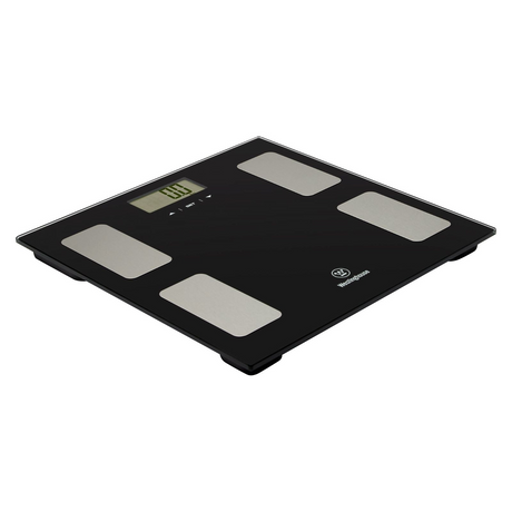 Westinghouse 150kg Bathroom Scales Bath Personal Tempered Glass Digital in Black
