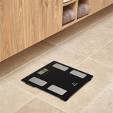 Westinghouse 150kg Bathroom Scales Bath Personal Tempered Glass Digital in Black - WHPS02K