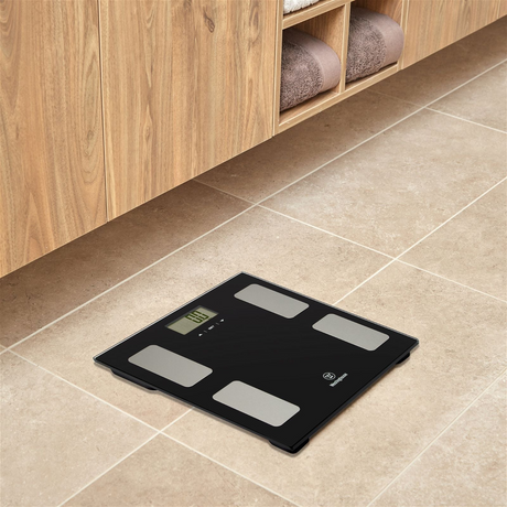 Westinghouse 150kg Bathroom Scales Bath Personal Tempered Glass Digital in Black