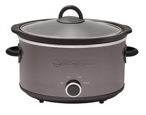 Westinghouse Slow Cooker 3.5L Cermaic Pot Black Stainless - WHSC09KS