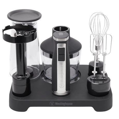 Westinghouse Multi Function 350W Stick Mixer Set w/ Lock In Stand WHSM06SS