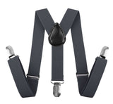 3x Black 35mm Wide Suspenders Bulk Pack - Unisex Adjustable Clip On Elastic Y-Back Braces