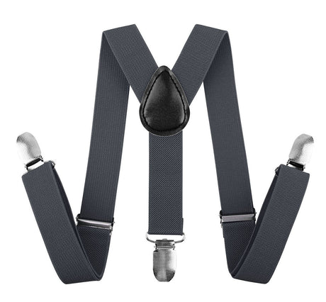 6x Black 35mm Wide Suspenders Bulk Pack - Unisex Adjustable Clip On Elastic Y-Back Braces