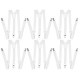 6x White 35mm Wide Suspenders Bulk Pack - Unisex Adjustable Clip On Elastic Y-Back Braces