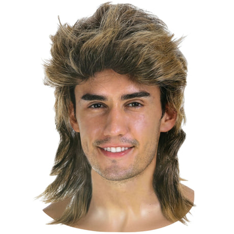 2Pcs Set Golden Blonde Bullet Wig + Fishnet Gloves 70s 80s Womens Costume Party - Orange