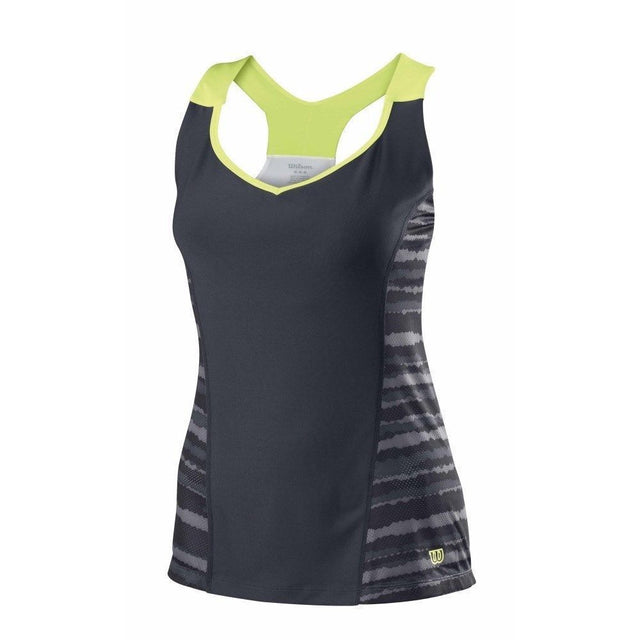 WILSON Womens Cardiff Wavy Print Tennis Tank Top T Shirt Tee WR3121200 - Coal - X-Small