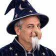 Wizard/Elf Nose w/ Moustache - Latex Old Man/Merlin Costume (Halloween & Fancy Dress)
