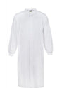 Workcraft Long Sleeve White Dust Coat - Full Length Food Safety Coat w/ Cuffs & Mandarin Collar