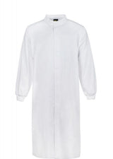 WorkCraft Long Sleeve Dust Coat w Cuff Full Length w Mandarin Collar - White