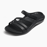 Joybees Womens Lakeshore Swiftwater Sandals Flip Flops Thongs in Solid Black/Black