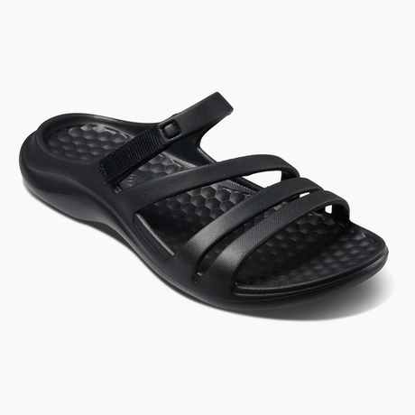 Joybees Womens Lakeshore Swiftwater Sandals Flip Flops Thongs in Solid Black/Black
