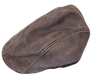 Scala Mens Leather Driving Flat Cap Lined Hat - Chocolate Brown - S/M
