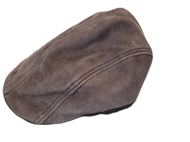 Scala Mens Leather Driving Flat Cap Lined Hat - Chocolate Brown - S/M