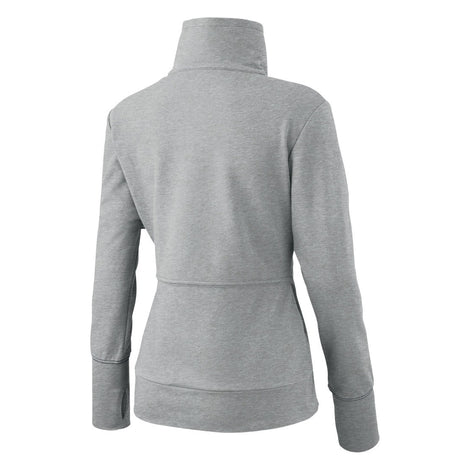 WILSON Womens Rush Knit Tennis Jacket Training Gym Sports Ladies Zip Jumper - Heather Grey