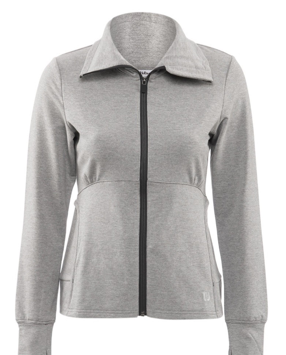 WILSON Womens Rush Knit Tennis Jacket Training Gym Sports Ladies Zip Jumper - Heather Grey
