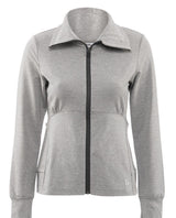 WILSON Womens Rush Knit Tennis Jacket Training Gym Sports Ladies Zip Jumper - Heather Grey