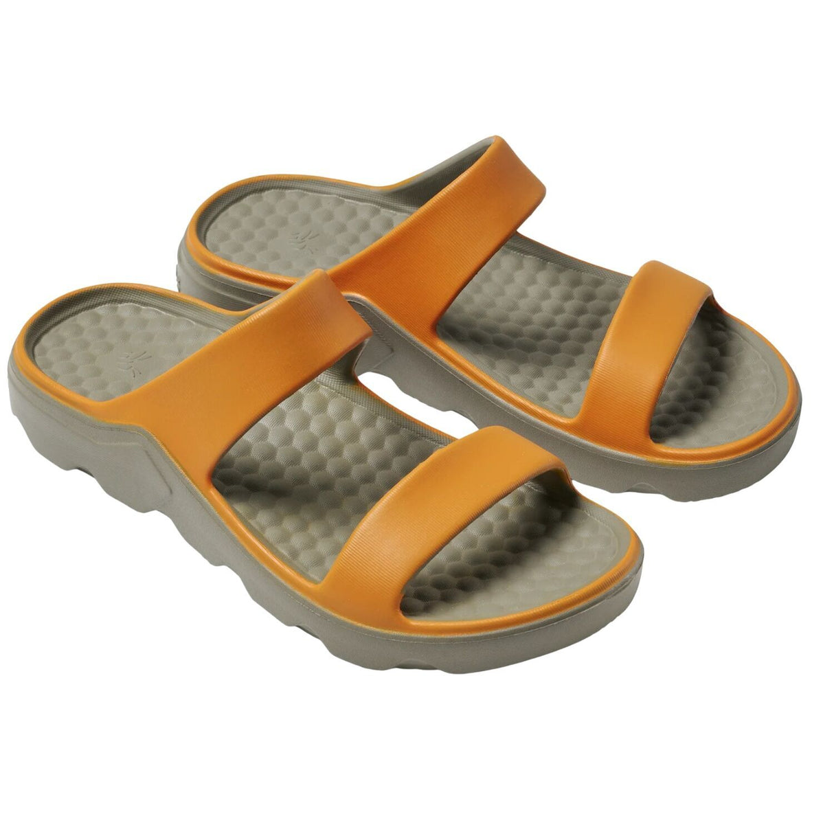 Joybees Womens Riviera Sandal Lightweight Slip-On Comfort Lug Sole in Orange/Agave