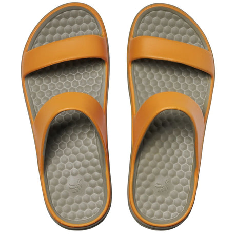 Joybees Womens Riviera Sandal Lightweight Slip-On Comfort Lug Sole in Orange/Agave