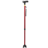 Walking Stick Cane Folding With Light LED Strap Handle Metal Adjustable - 4 Legs