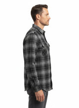Mens 100% Cotton Flannelette Long Sleeve Shirt in Charcoal