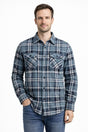 Mens 100% Cotton Flannelette Long Sleeve Shirt in Grey Check