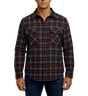 Mens 100% Cotton Flannelette Long Sleeve Shirt in Black/Red Small Check