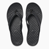 Joybees Womens Varsity Flip Flops Thongs Summer Sandals in Solid Black