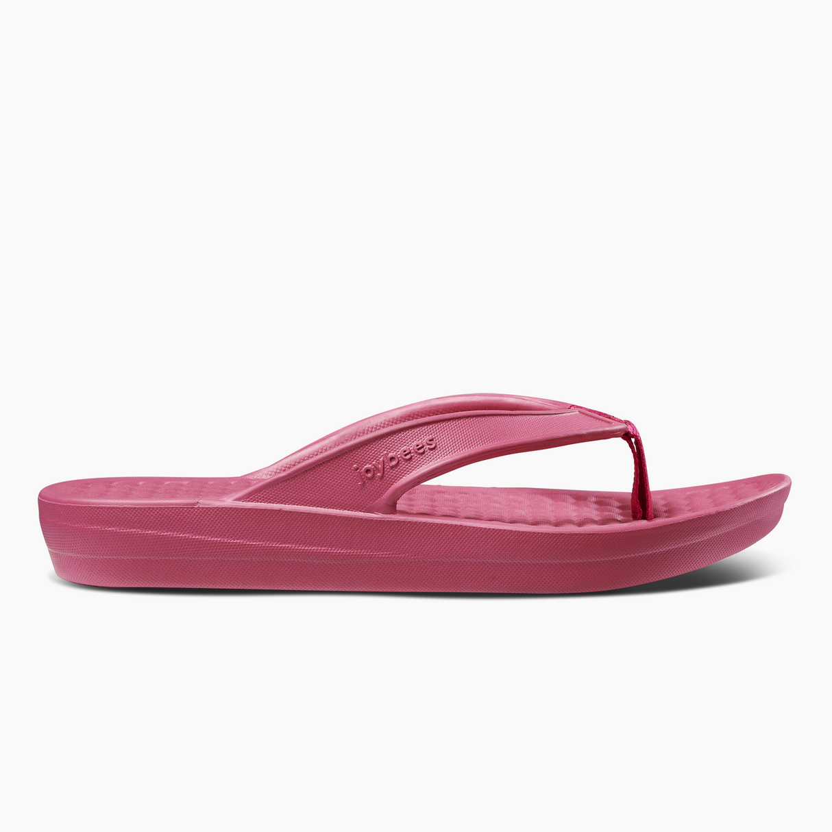 Joybees Womens Varsity Flip Flops Thongs Summer Sandals in Solid Beetroot