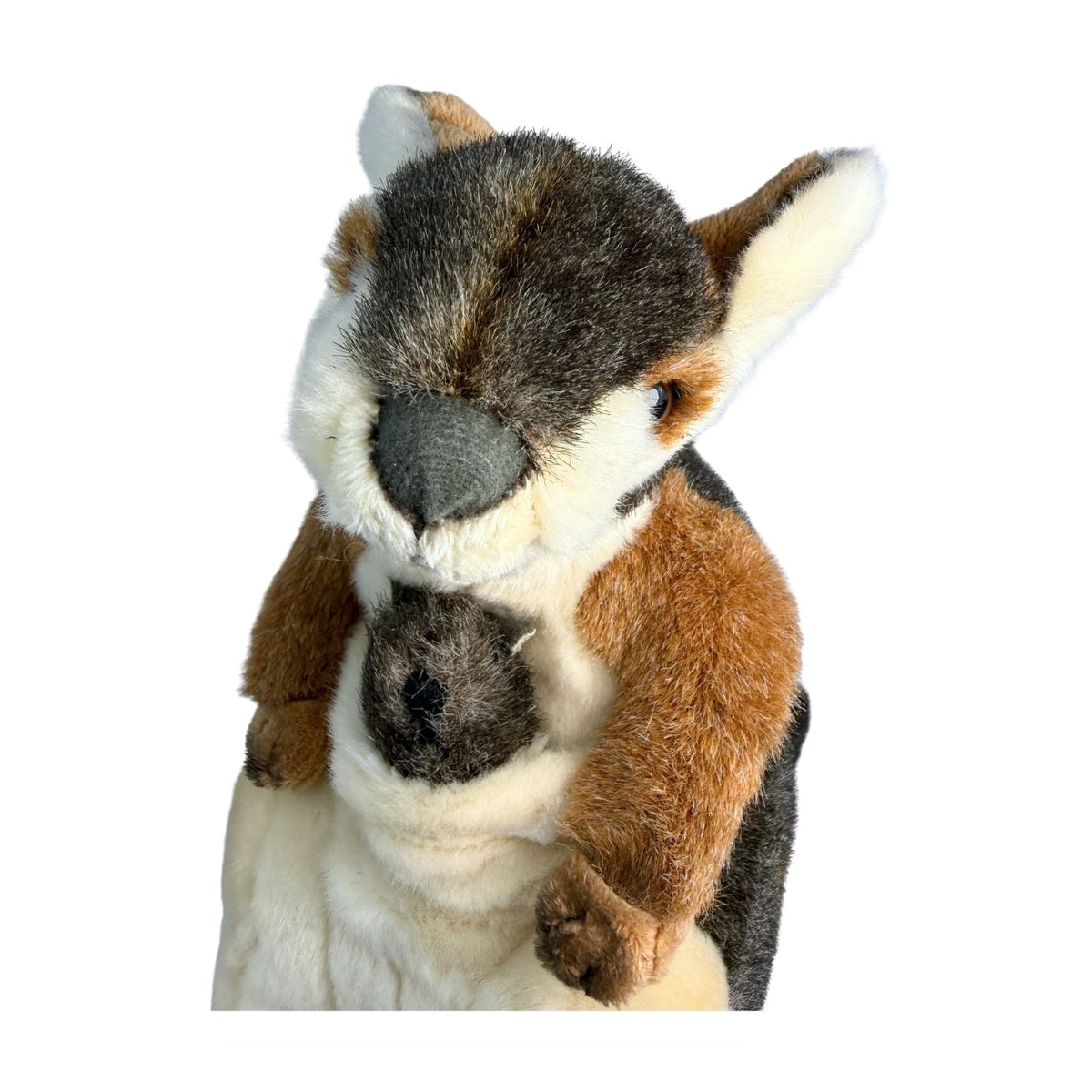 Bocchetta Wattle 30cm Rock Wallaby with Joey Plush Toy (Australian Stuffed Animal Souvenir Gift)