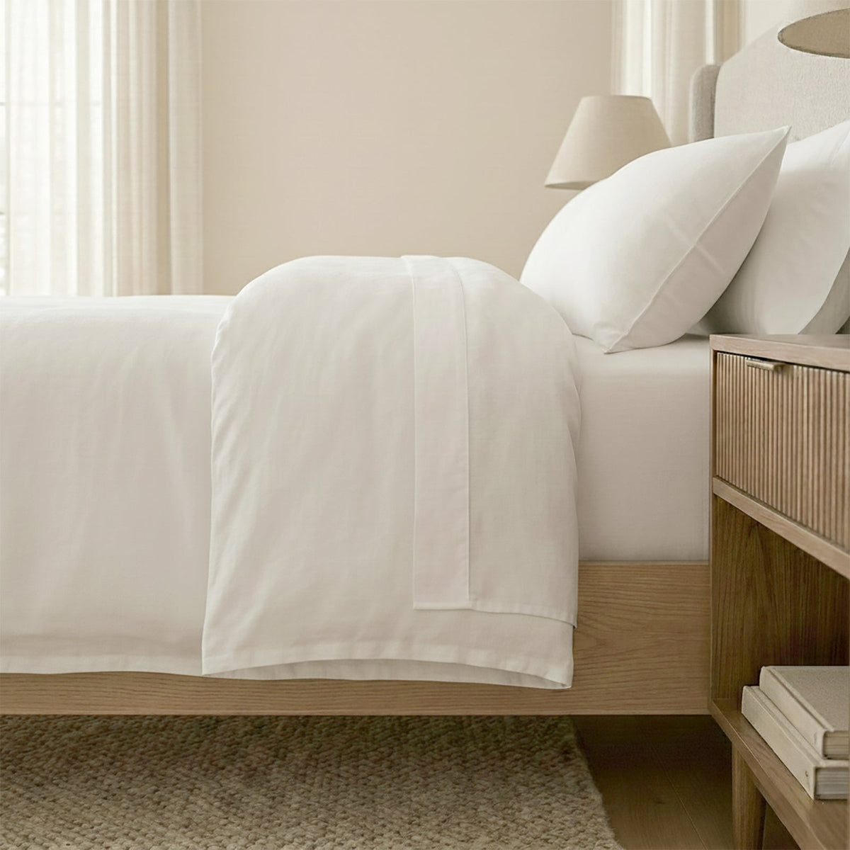 Renee Taylor Washed Linen Cotton Quilt Cover Set - White
