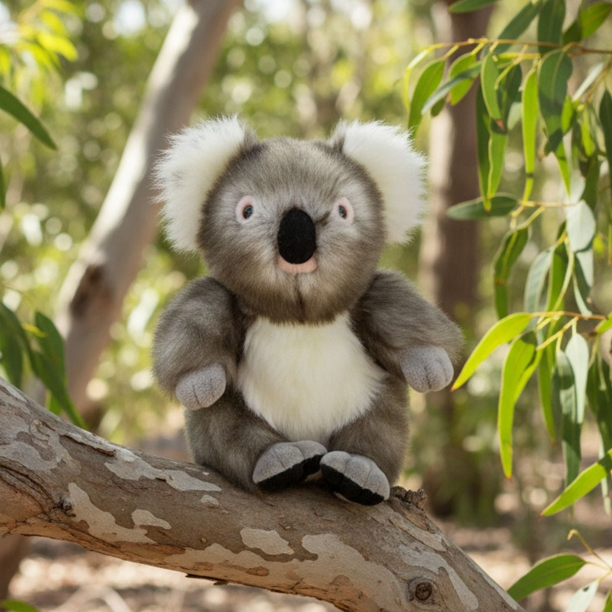 Bocchetta Wilber 27cm Sitting Koala Plush Toy - Grey (Australian Stuffed Animal Souvenir Gift)