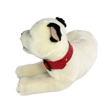 Bocchetta Winter 35cm Lying Staffy Plush Toy - White (Realistic Stuffed Animal Dog Gift)