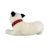 Bocchetta Winter 35cm Lying Staffy Plush Toy - White (Realistic Stuffed Animal Dog Gift)